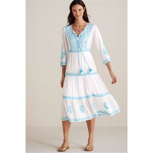 Soft Surroundings Juniper Embroidered Dress size M